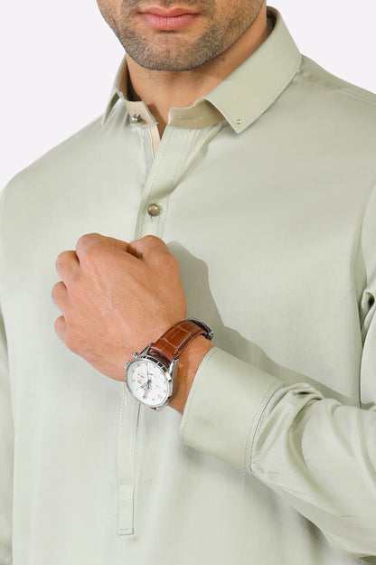 Light Green Cotton Shalwar Kameez