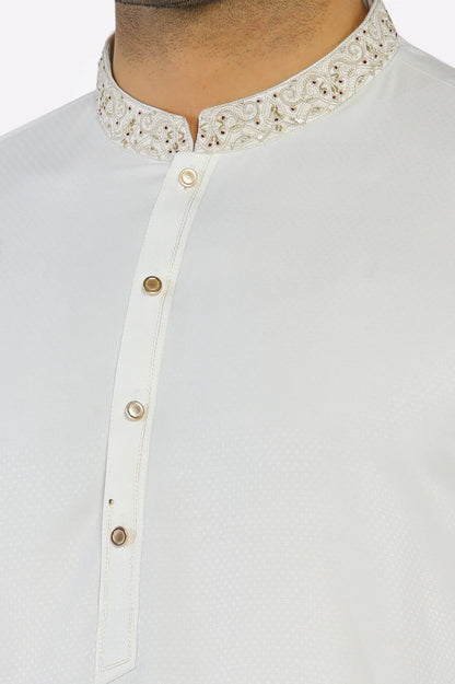 Cream Wash & Wear Shalwar Kameez