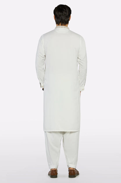 Cream Wash & Wear Shalwar Kameez