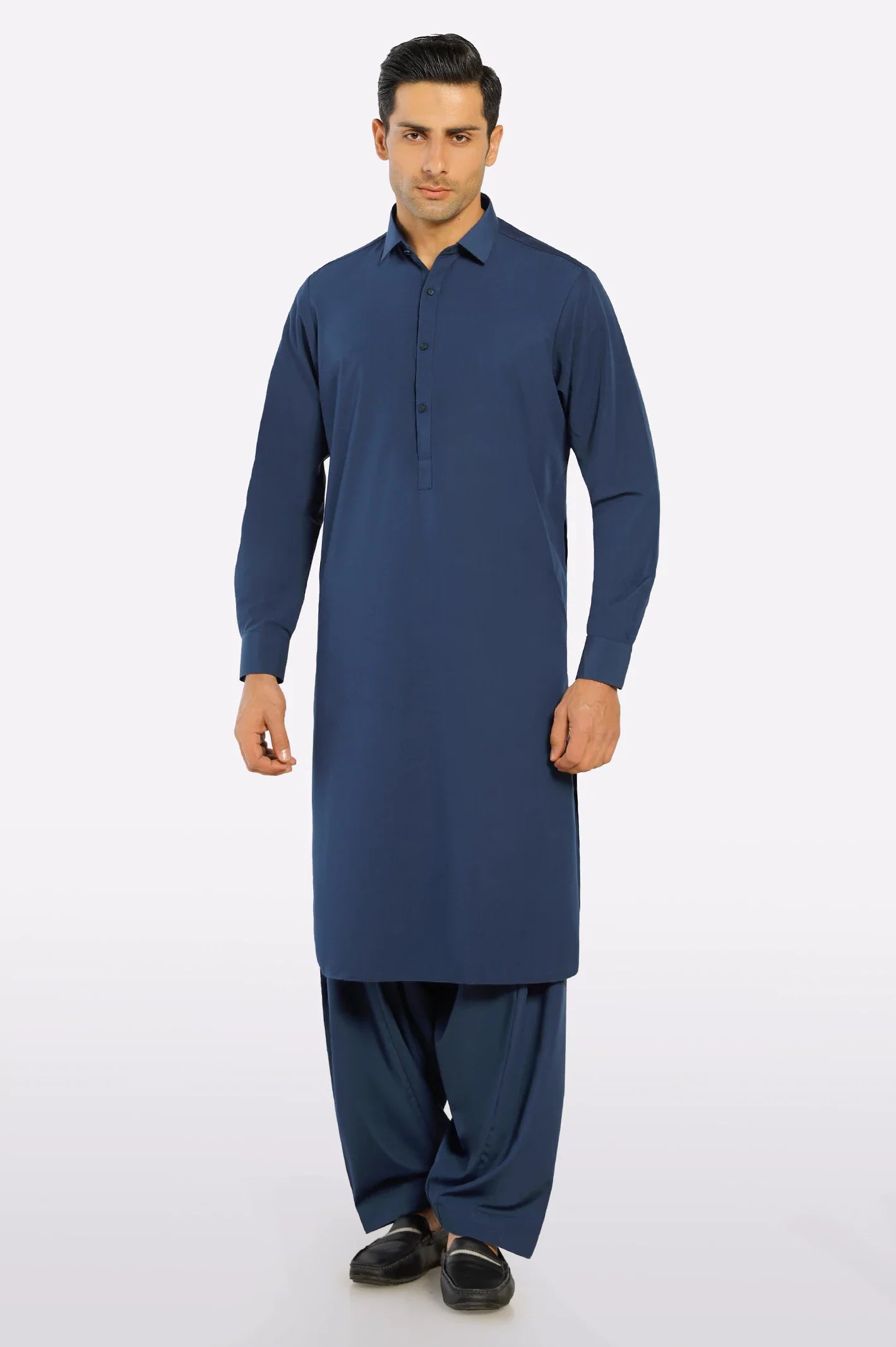 Navy Blue Wash & Wear Shalwar Kameez