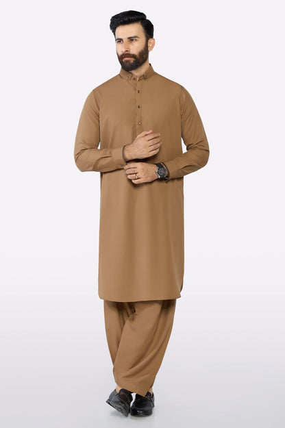 Brown Wash & Wear Shalwar Kameez