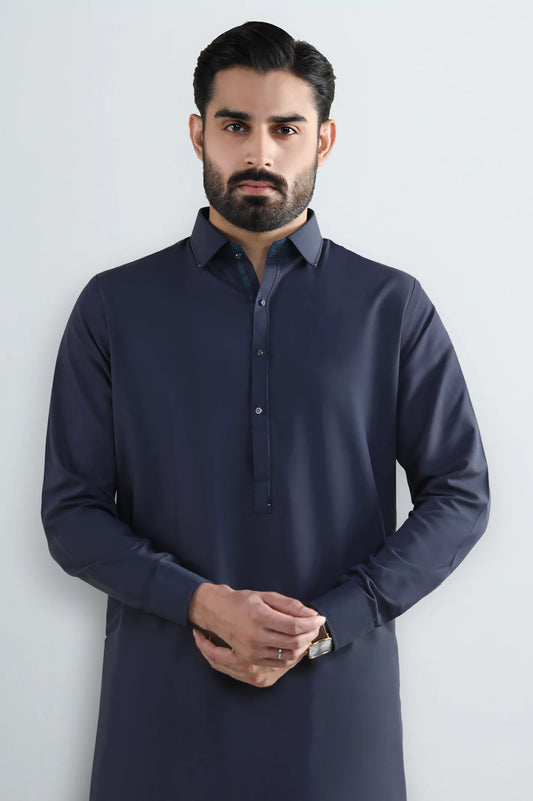 Dark Grey Wash & Wear Shalwar Kameez