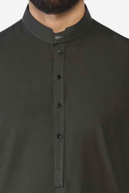 Dark Green Wash & Wear Shalwar Kameez