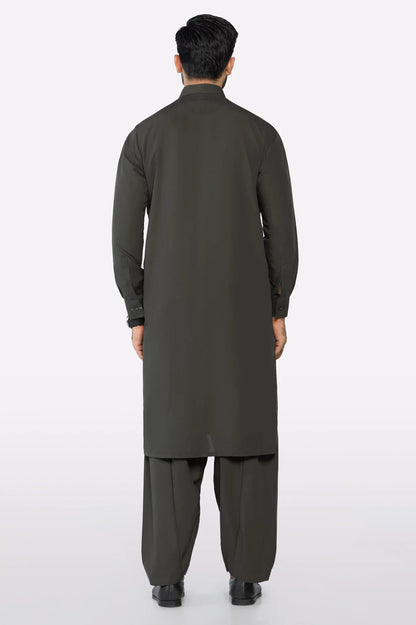 Dark Green Wash & Wear Shalwar Kameez