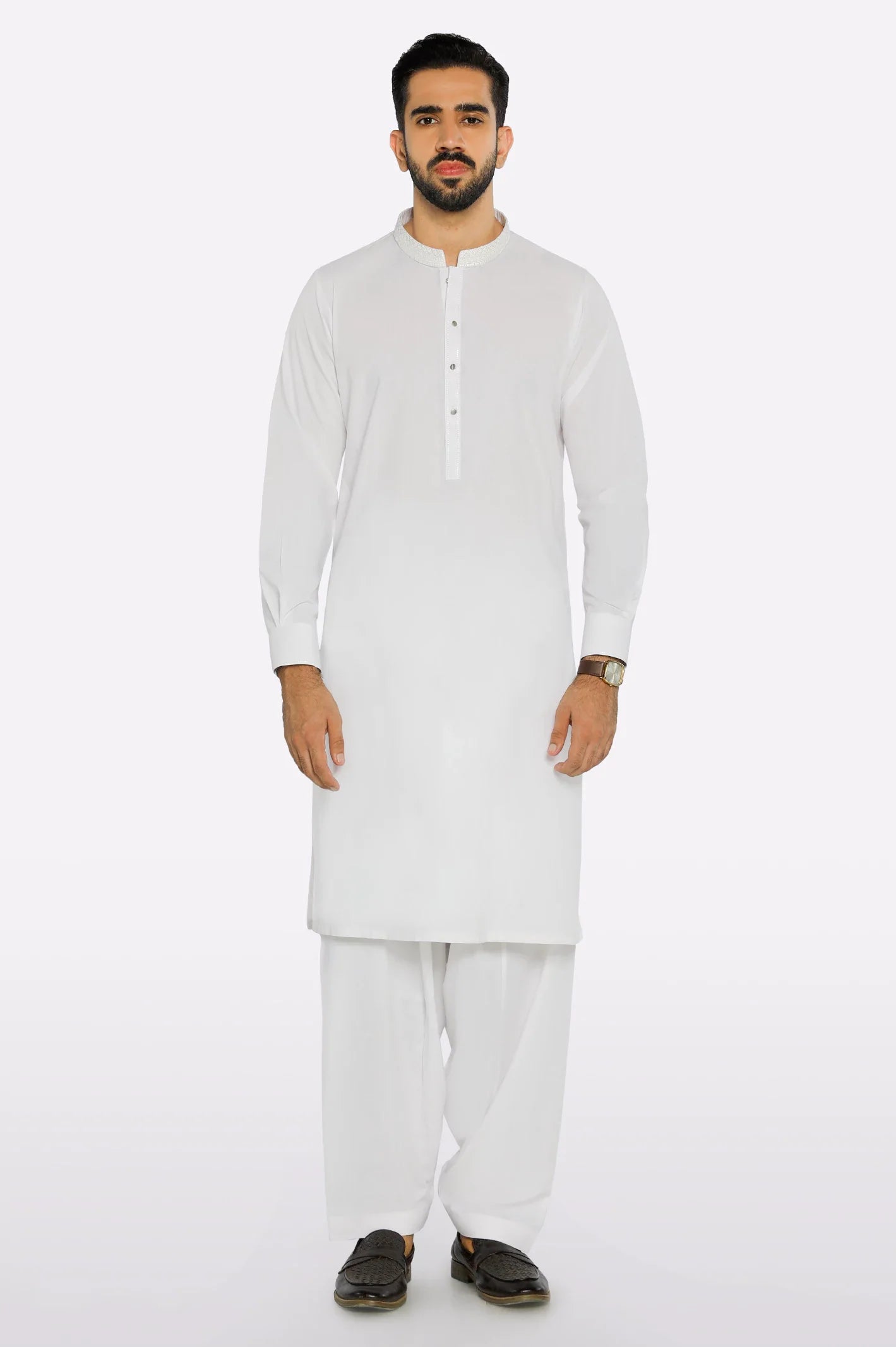 Off White Wash & Wear Shalwar Kameez