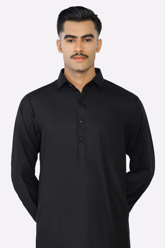 Black Wash & Wear Shalwar Kameez