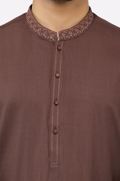 Brown Wash & Wear Shalwar Kameez