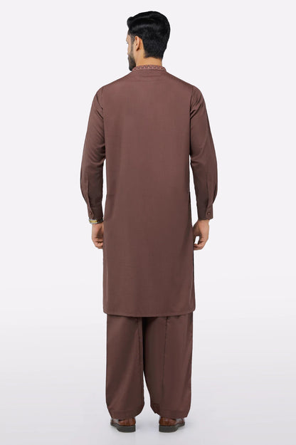Brown Wash & Wear Shalwar Kameez