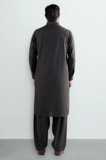 Dark Brown Wash & Wear Shalwar Kameez