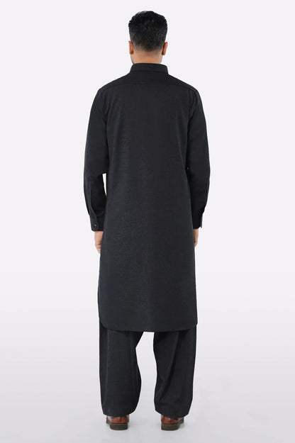Dark Grey Wash & Wear Shalwar Kameez