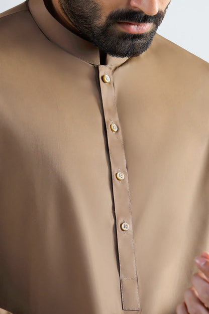 Brown Cotton Shalwar Kameez