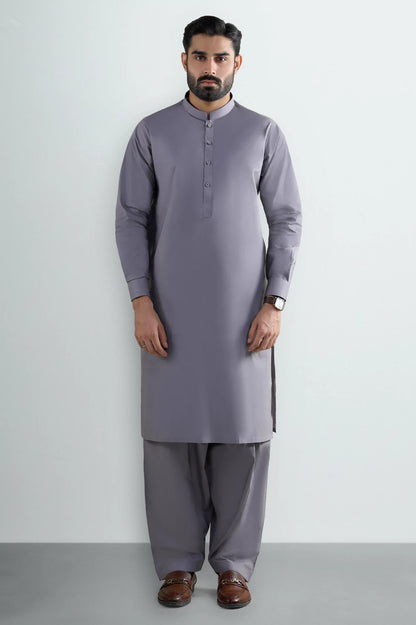 Grey Cotton Shalwar Kameez