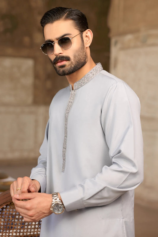 Light Grey Wash & Wear Shalwar Kameez