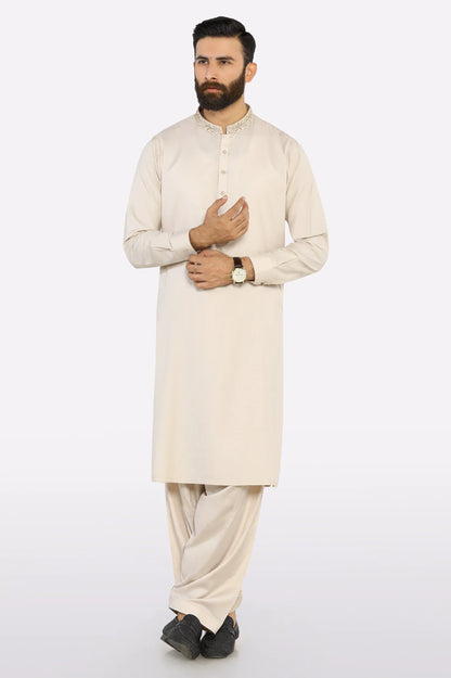 Light Beige Wash & Wear Shalwar Kameez