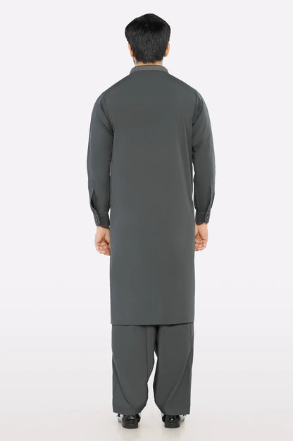 Dark Grey Wash & Wear Shalwar Kameez