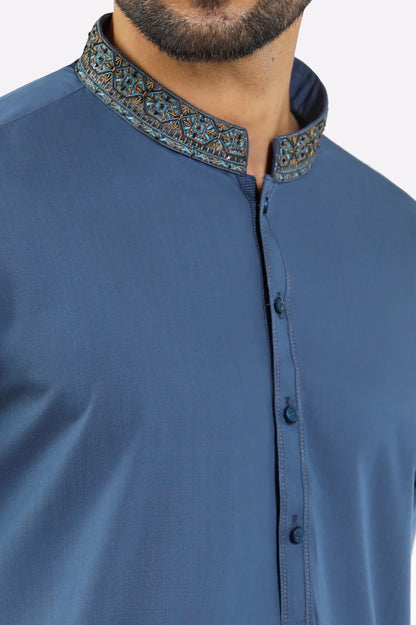Dark Blue Wash & Wear Shalwar Kameez