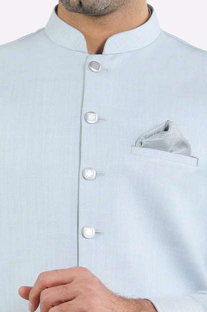 Blue Shalwar Kameez with Waistcoat