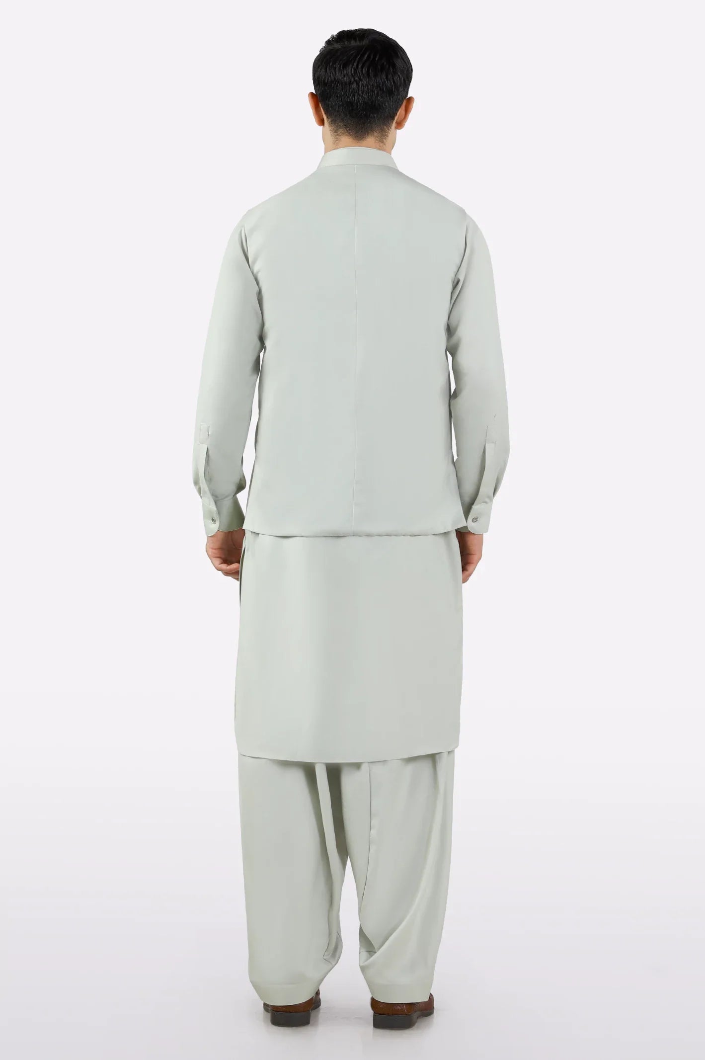 Light Green Shalwar Kameez with Waistcoat