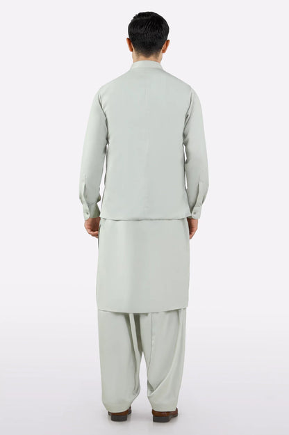 Light Green Shalwar Kameez with Waistcoat