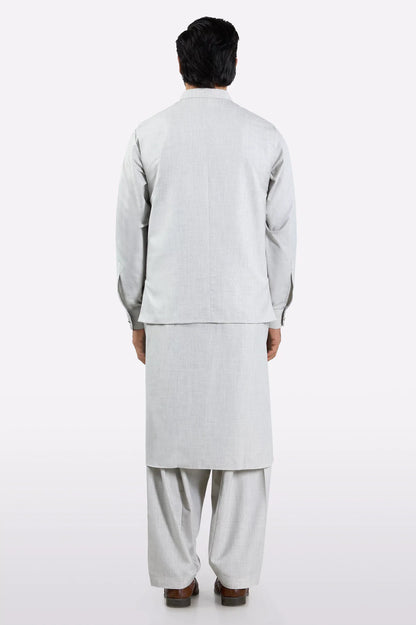 Light Grey Shalwar Kameez with Waistcoat