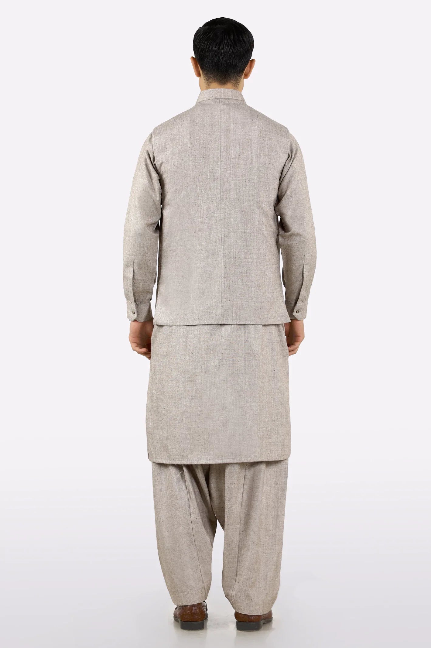 Light Brown Shalwar Kameez with Waistcoat