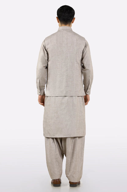 Light Brown Shalwar Kameez with Waistcoat