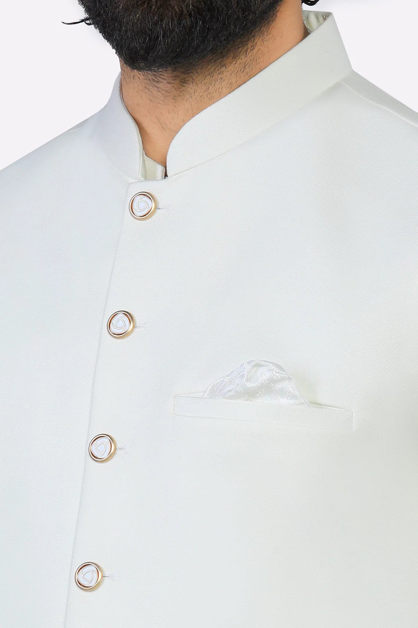 Cream Shalwar Kameez with Waistcoat
