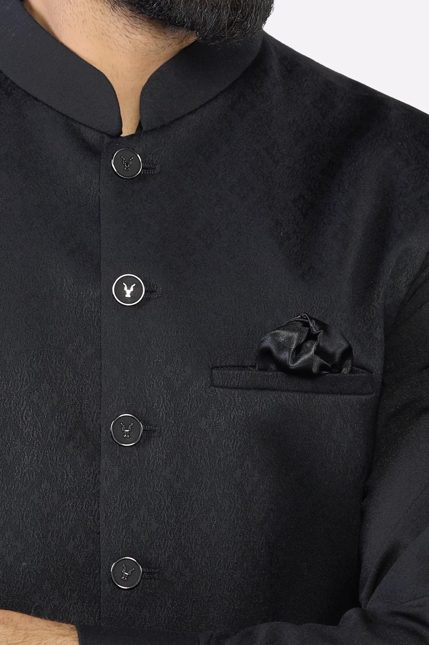 Black Shalwar Kameez with Waistcoat