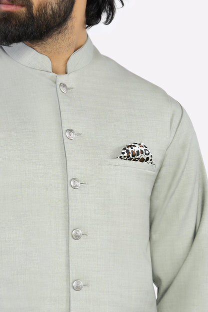 Light Green Shalwar Kameez with Waistcoat