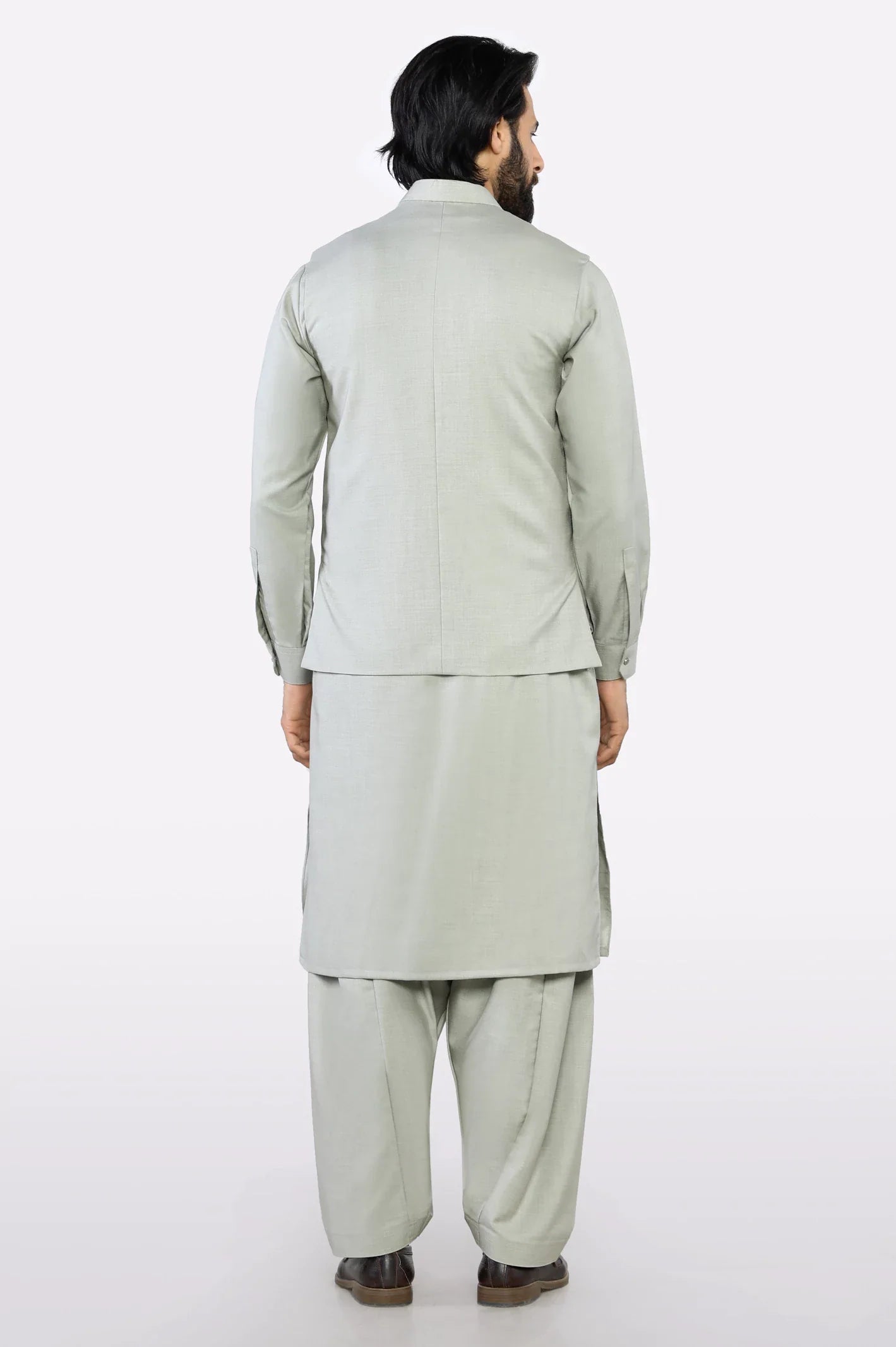 Light Green Shalwar Kameez with Waistcoat