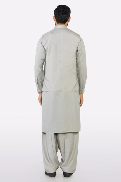 Beige Shalwar Kameez with Waistcoat