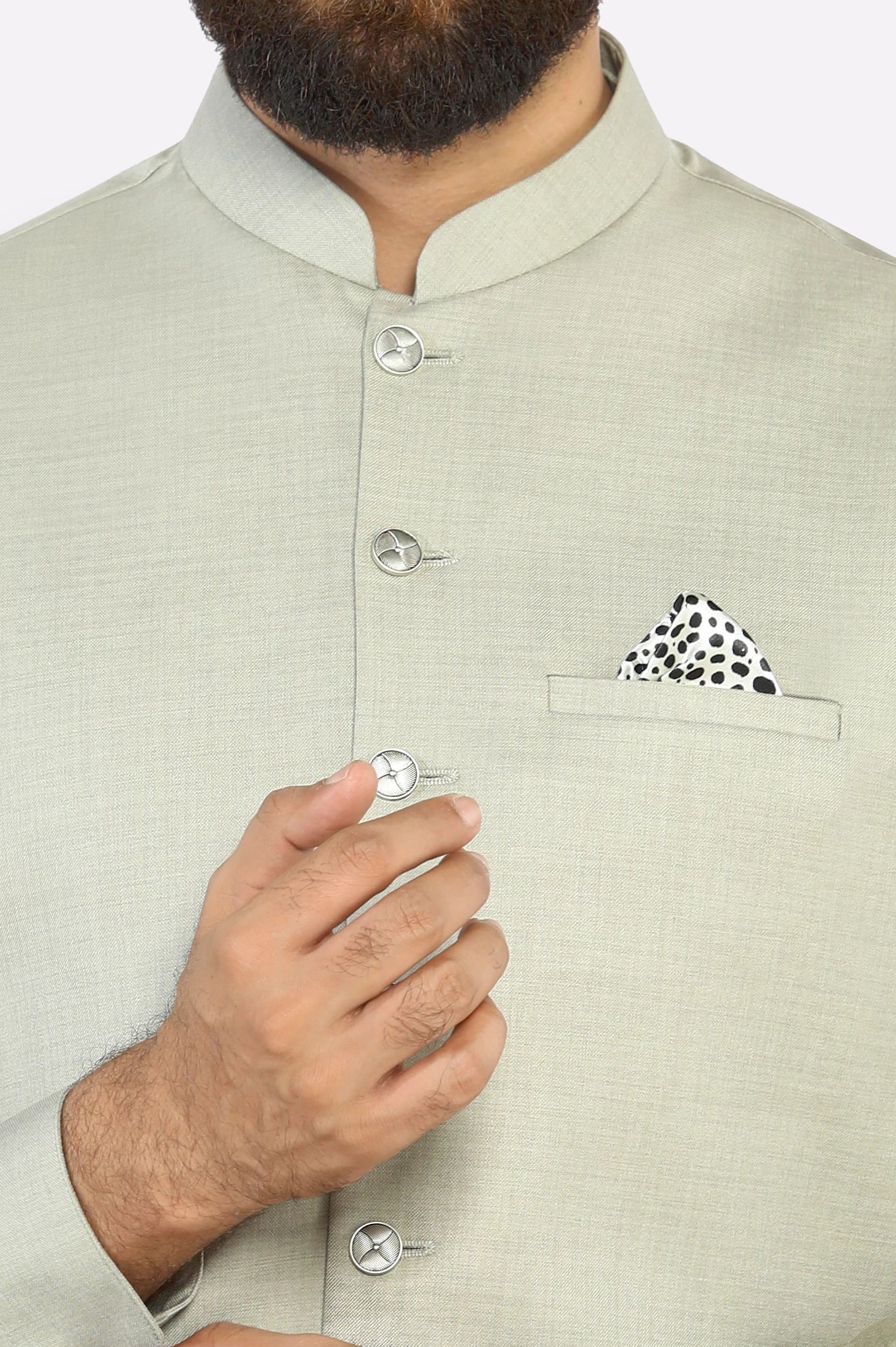 Green Shalwar Kameez with Waistcoat