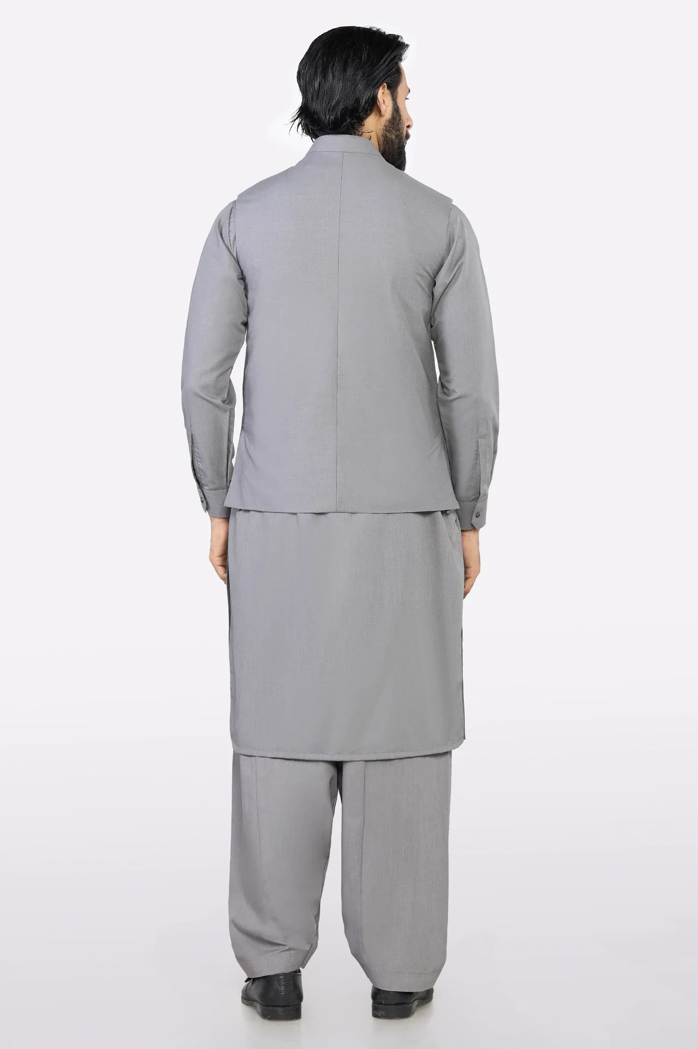 Light Grey Shalwar Kameez with Waistcoat