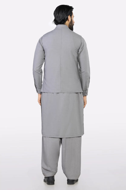 Light Grey Shalwar Kameez with Waistcoat