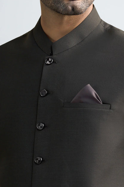 Coffee Brown Shalwar Kameez with Waistcoat