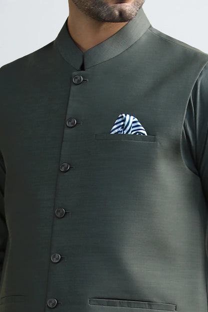 Dark Grey Shalwar Kameez with Waistcoat