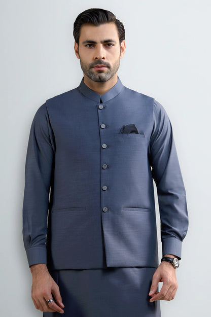 Grey Shalwar Kameez with Waistcoat