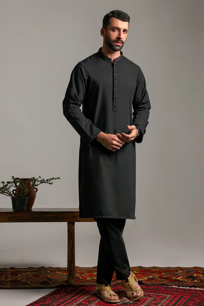 Black Wash & Wear Kurta Pajama