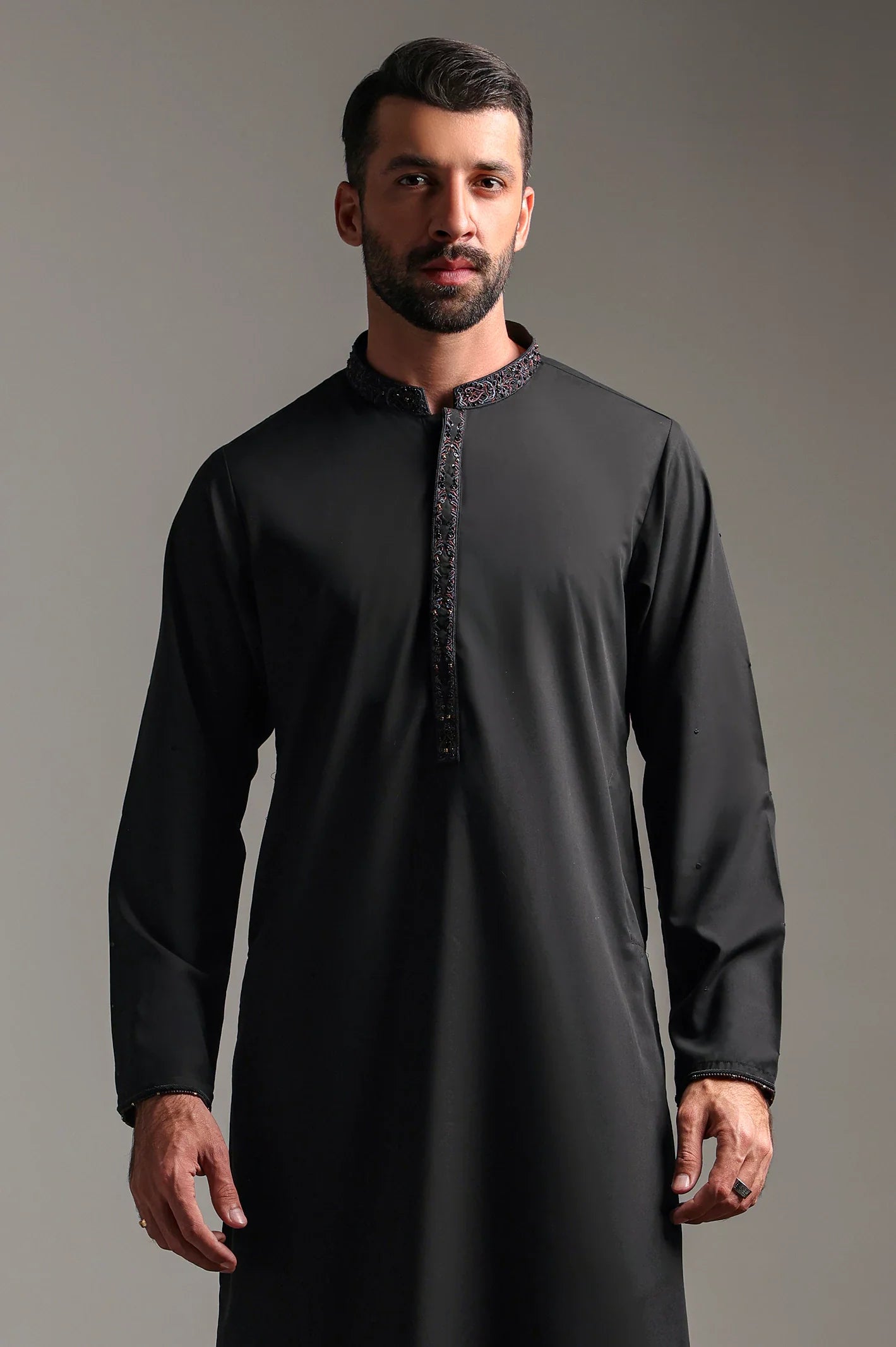 Black Wash & Wear Kurta Pajama