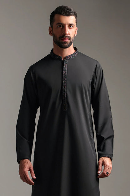 Black Wash & Wear Kurta Pajama