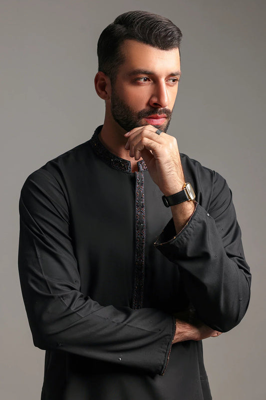 Black Wash & Wear Kurta Pajama