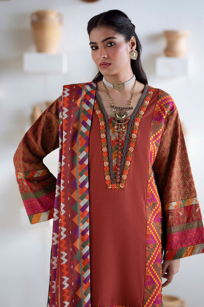 3 Piece Embroidered Khaddar BADRAI - FSU5673