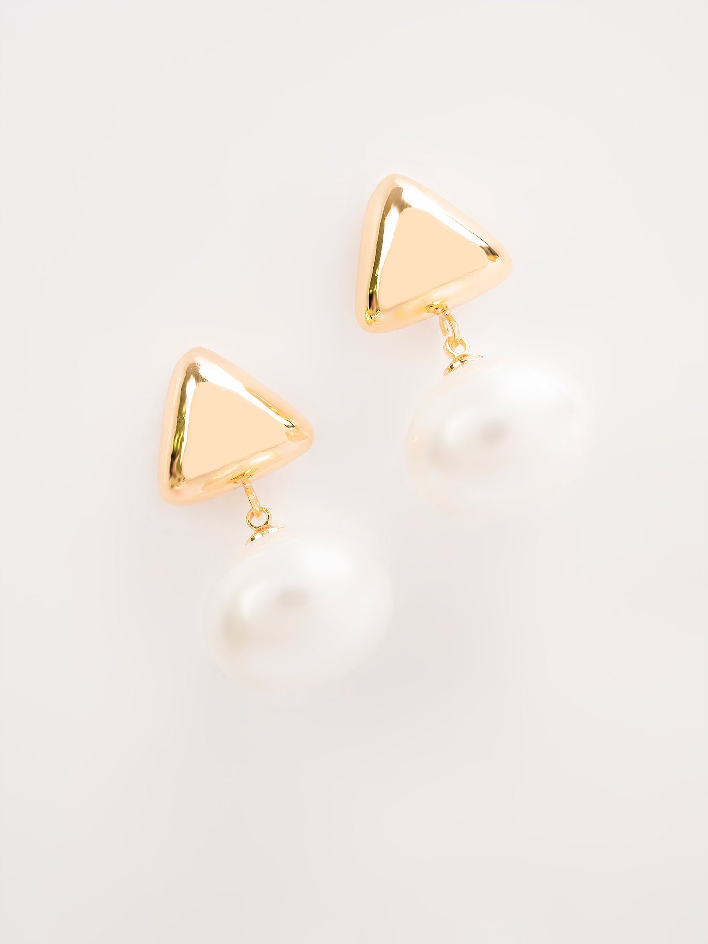Triangle Pearl Earrings