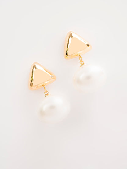 Triangle Pearl Earrings