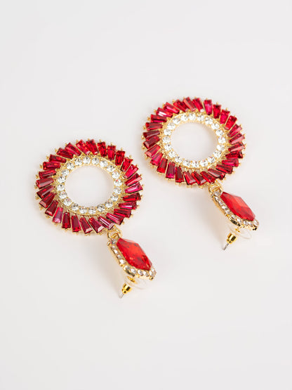 Rhinestone Embellished Earrings