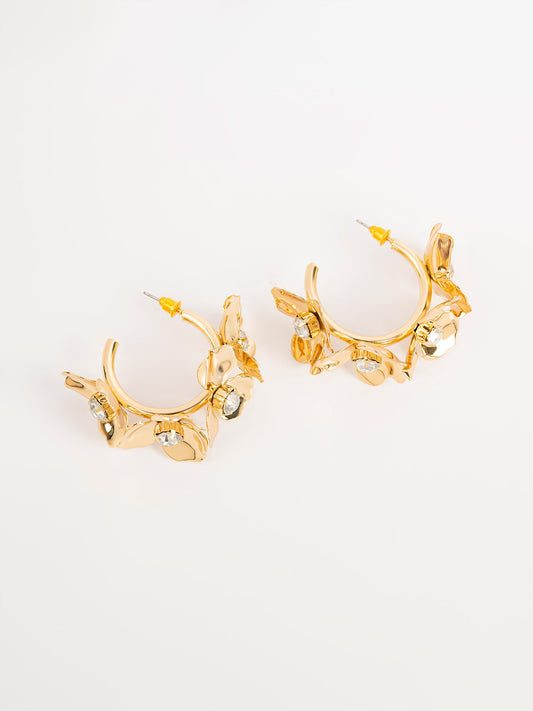 Floral Half Hoops