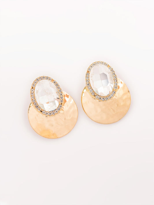 Hammered Rhinestone Earrings