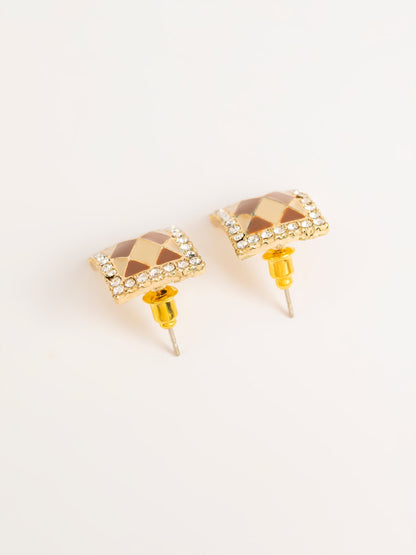 Embellished Checkered Earrings