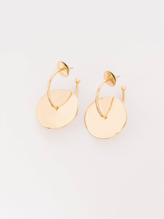 Hoop Disc Earrings