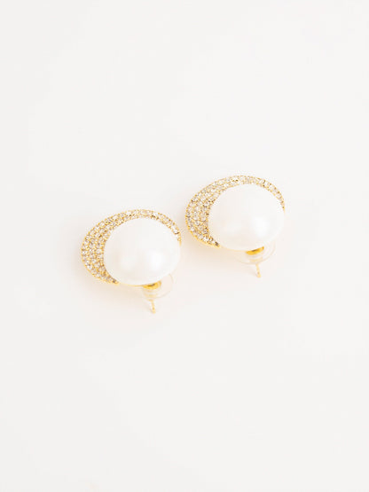 Crystal Crescent Earrings